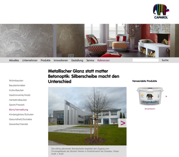 Artikel auf caparol.de über Widmann Gruppe